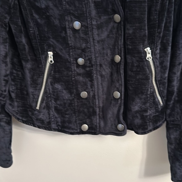 FREE PEOPLE from Dusk til Dawn Black Velvet Moto Jacket. Size Small NEW - Picture 8 of 16